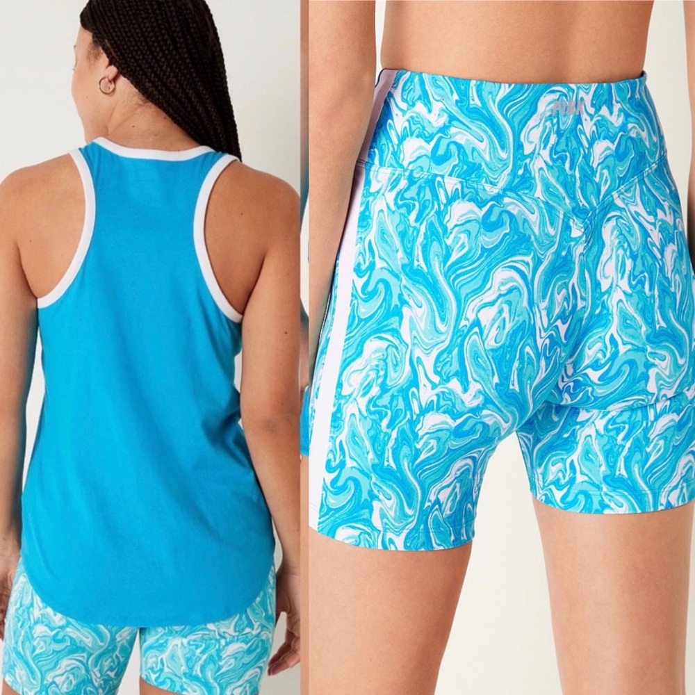 Victoria’s Secret PINK BRIGHT MARINE campus Tank Top & Soft highrise Biker Short